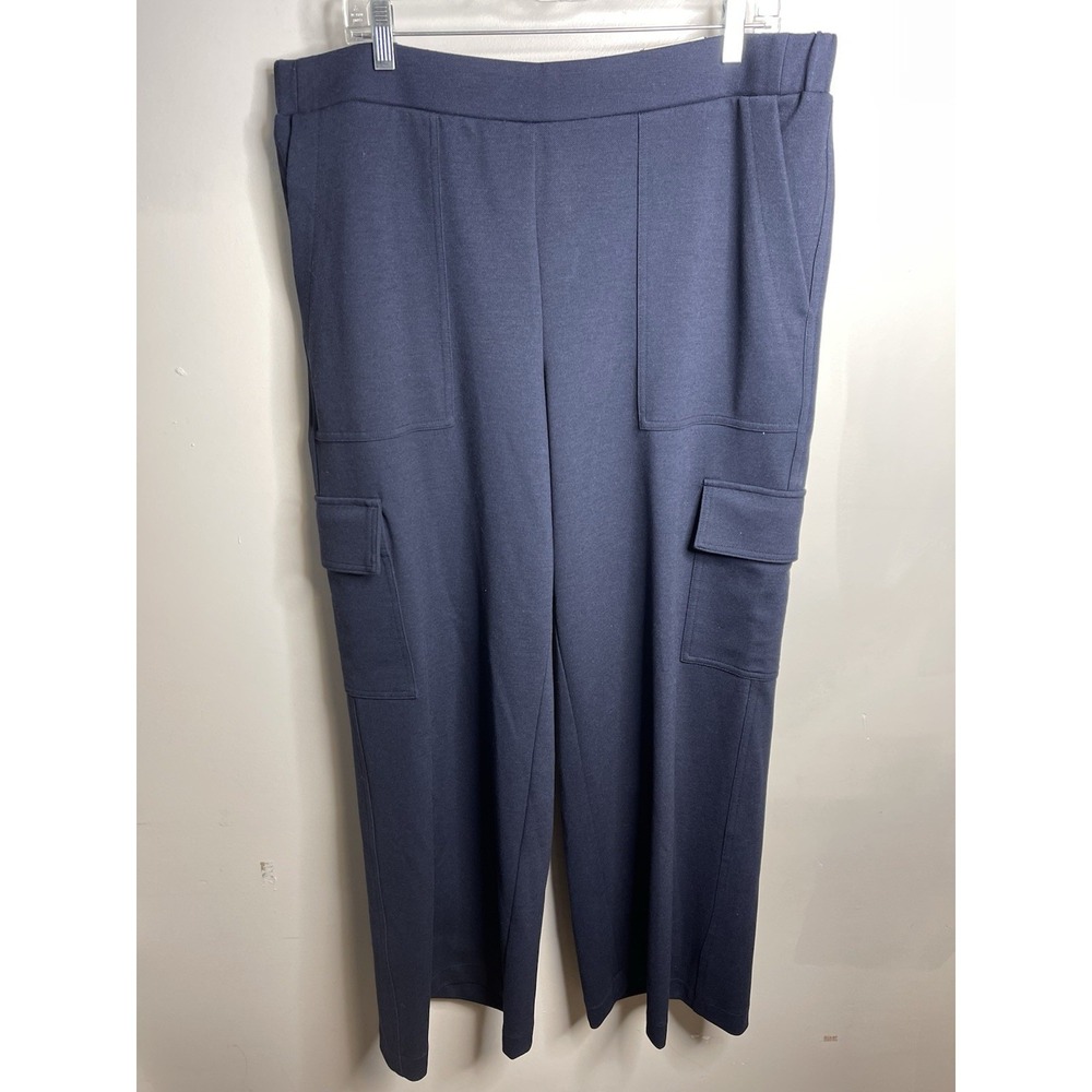 NWT Lane Bryant Straight Mid Rise Cargo Sweatpants Navy Women's Size 16